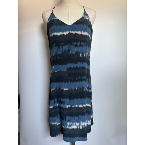 CHARLIE JADE Navy Blue Striped Short Razerback Dress Womens Size S - Picture 1 of 7